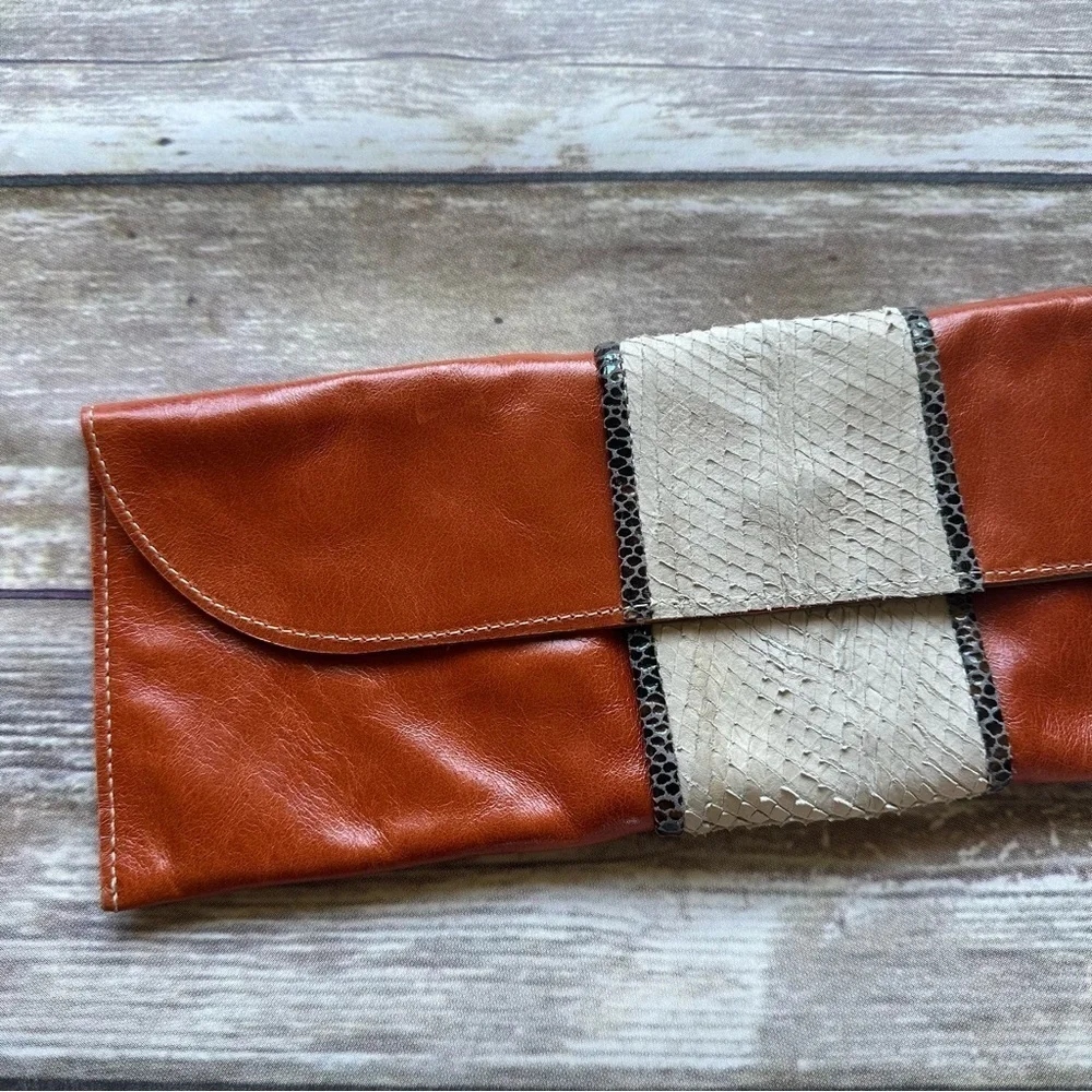 Maya Moon Leather Clutch Bag